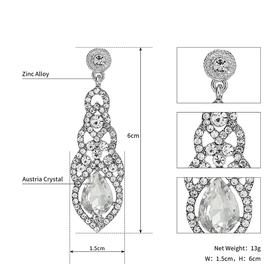 Miallo Bridal Dangle Earrings (Blue) Women's Jewelry Watches Buy Now