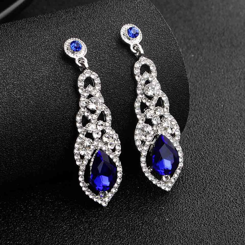 Miallo Bridal Dangle Earrings (Blue) Women's Jewelry Watches Buy Now