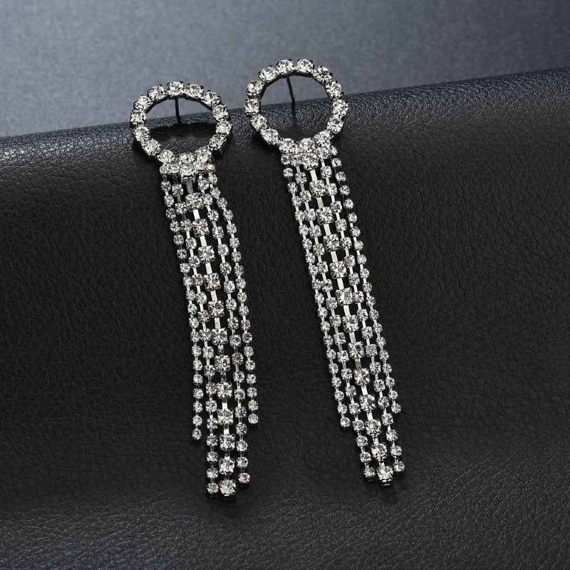 Luxury Rhinestone Crystal Tassel Earrings Jewelry Watches Necklaces Women's Buy Now