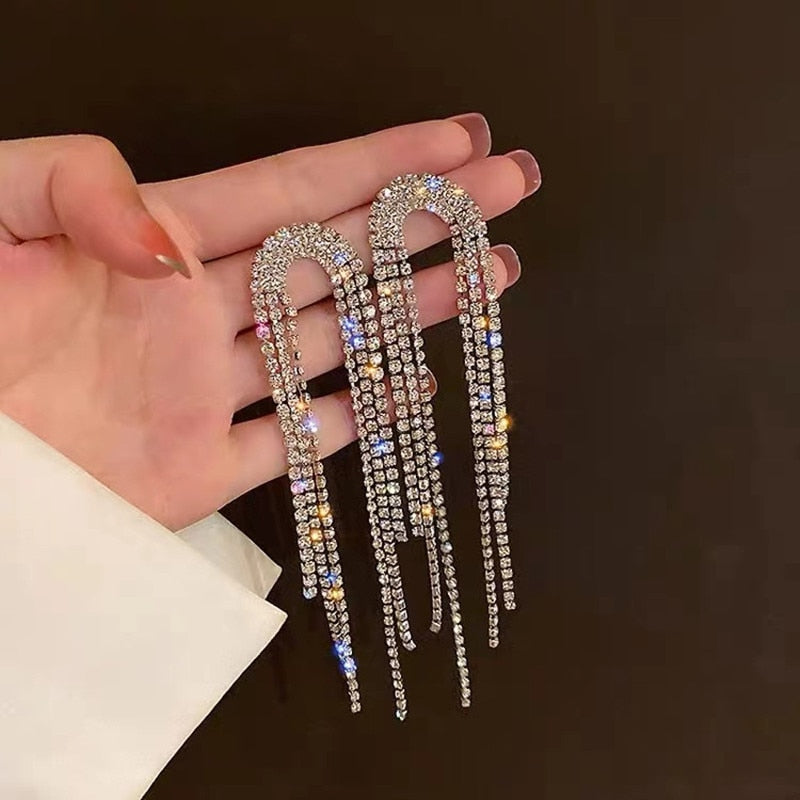 Luxury Rhinestone Crystal Tassel Earrings Jewelry Watches Necklaces Women's Buy Now