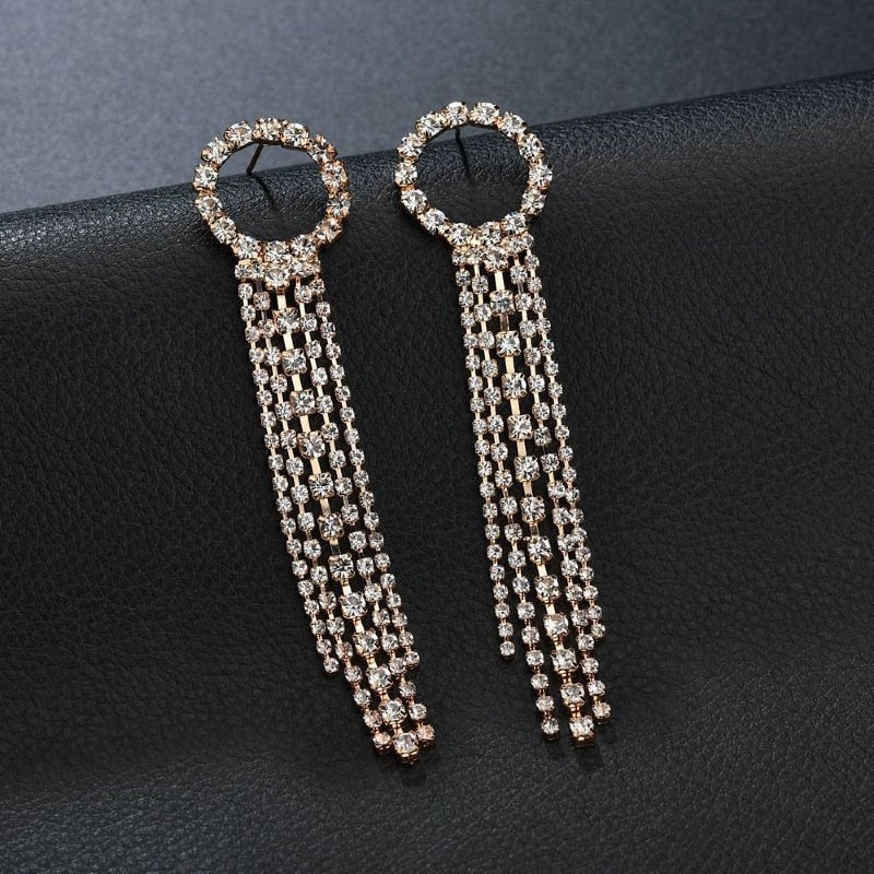 Luxury Rhinestone Crystal Tassel Earrings Jewelry Watches Necklaces Women's Buy Now