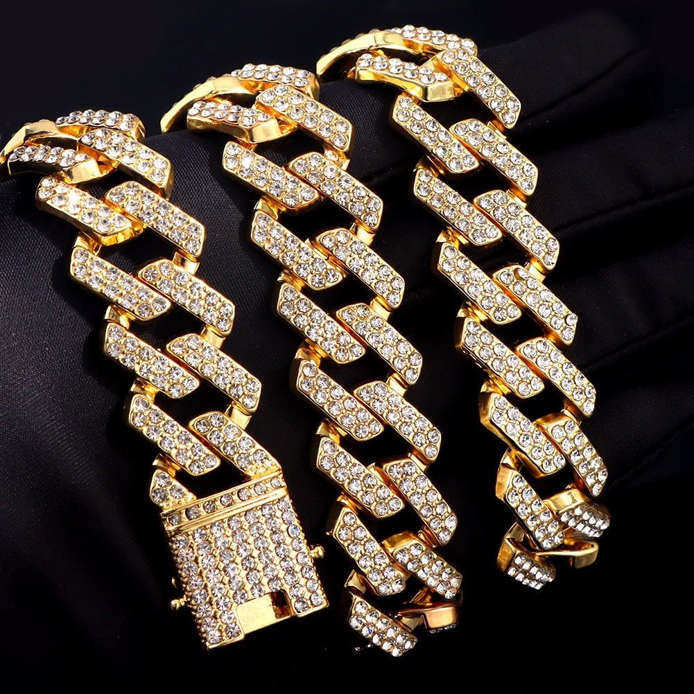 Rhinestones Cuban Chain Necklace Buy Now Men's Women's Jewelry Chokers Buy Now