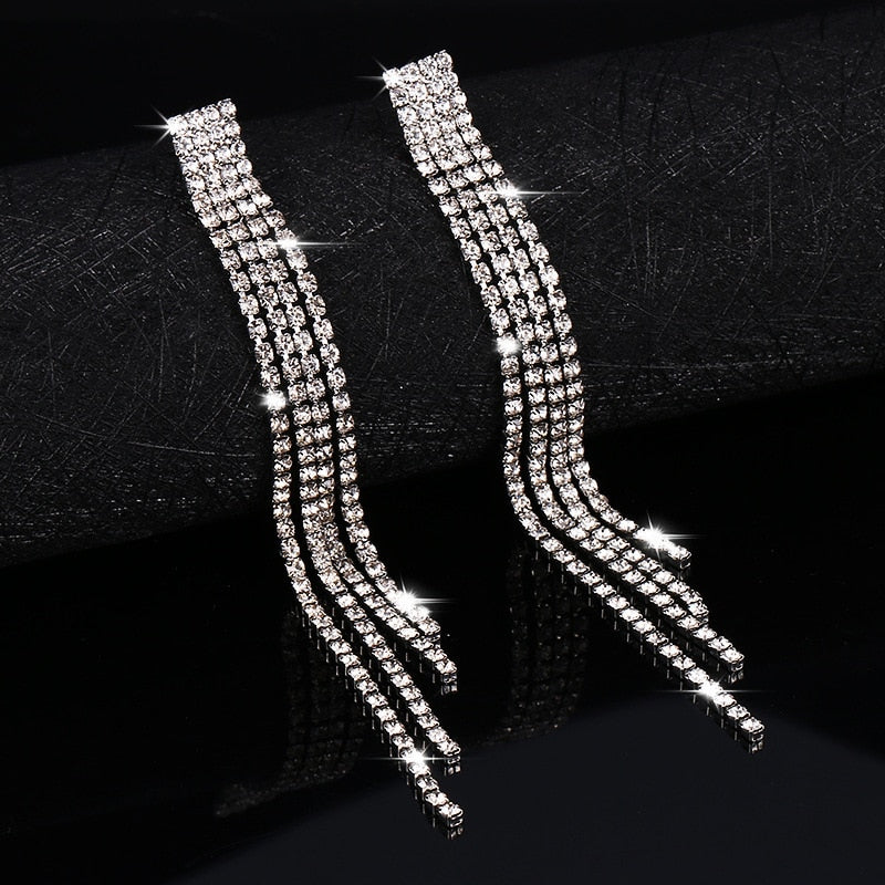 Luxury Rhinestone Crystal Tassel Earrings Jewelry Watches Necklaces Women's Buy Now