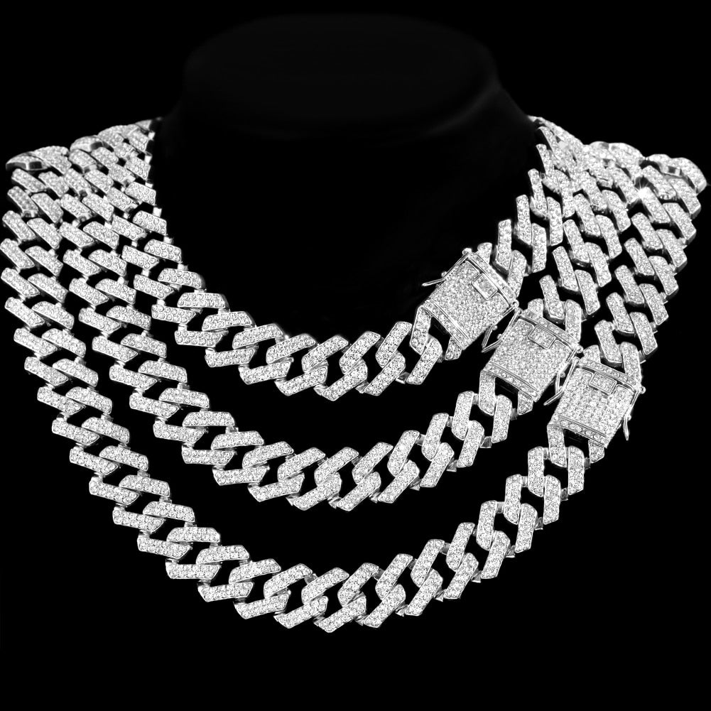 Rhinestones Cuban Chain Necklace Buy Now Men's Women's Jewelry Chokers Buy Now