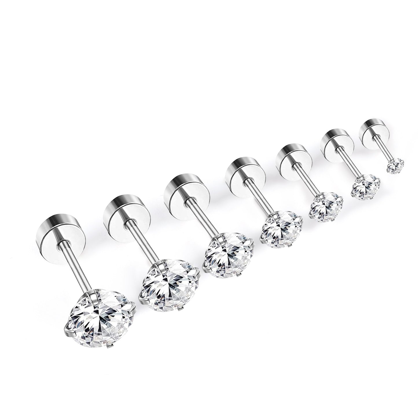 Stainless Steel Crystal Studs Jewelry Men's Earrings, Fashion Buy Now