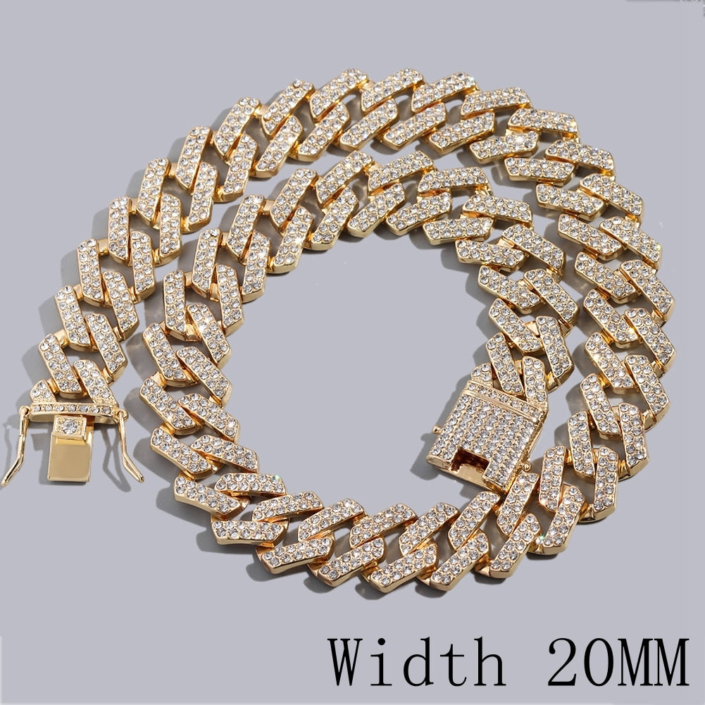 Rhinestones Cuban Chain Necklace Buy Now Men's Women's Jewelry Chokers Buy Now