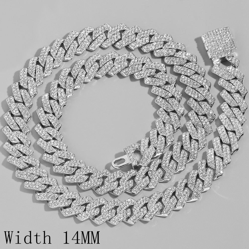 Rhinestones Cuban Chain Necklace Buy Now Men's Women's Jewelry Chokers Buy Now