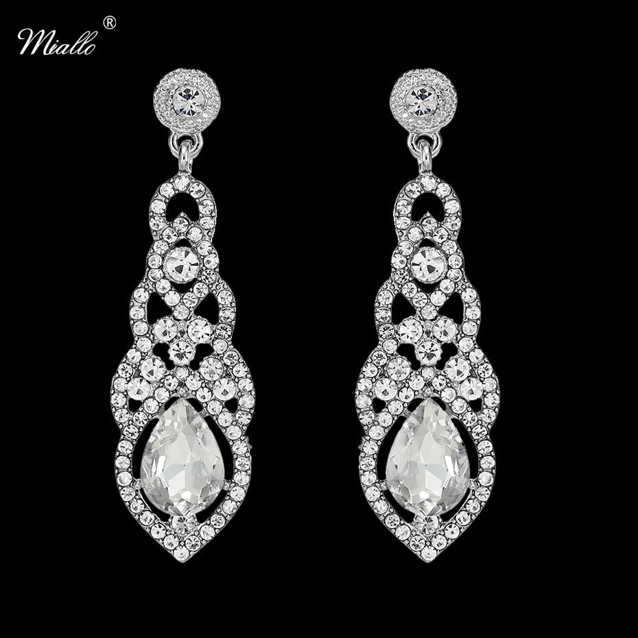 Miallo Bridal Dangle Earrings (Blue) Women's Jewelry Watches Buy Now