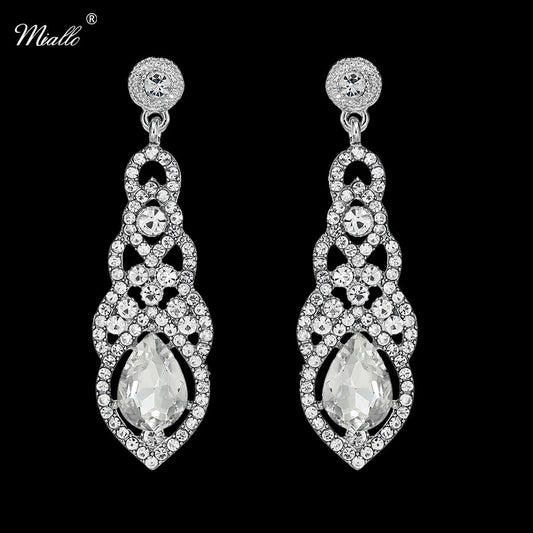 Miallo Bridal Dangle Earrings (Blue) Women's Jewelry Watches Buy Now