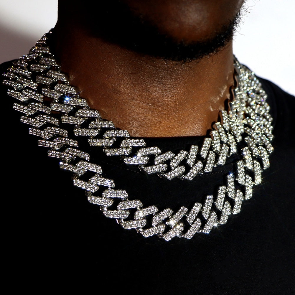 Rhinestones Cuban Chain Necklace Buy Now Men's Women's Jewelry Chokers Buy Now